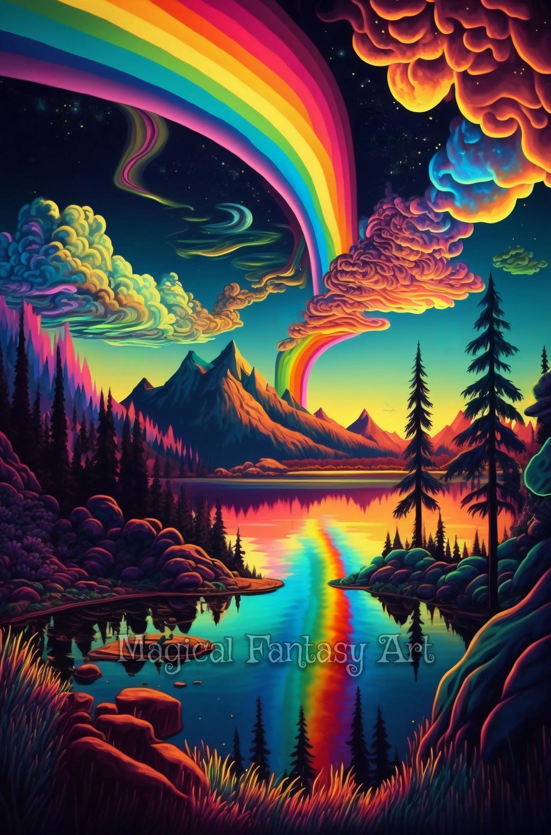Ethereal Fantasy Landscape – Digital Download, Printable AI Art ...