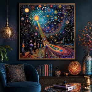 Cosmic Abstract Art, Digital Download, Galaxy Pattern Design, Celestial Decor