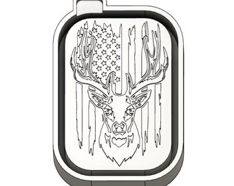 Deer Flag STL Freshie Mold File