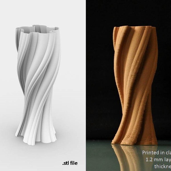 Fractal Vase - 3D printable model stl file suitable for ceramics clay and plastic - stl file downloadable