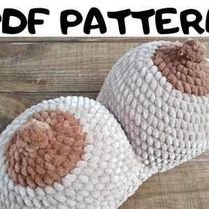 Crochet pattern boob pillow, Amigurumi tittiy pillow diy, Easy instruction crochet funny pillow +VIDEOS+DIAGRAMS
