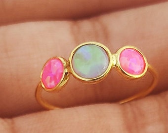 Handmade 18kt Gold Multi Tourmaline Gemstone Ring