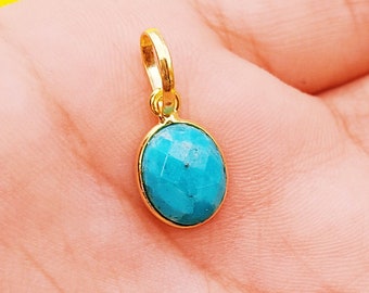 Breloque (Charm) En Or 18K Bleu Turquoise - Forme Marquise - 7.40 Carats - Naturelle