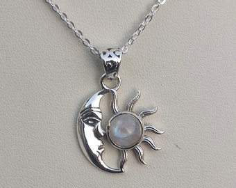 Collana Con Ciondolo In Pietra Di Luna Arcobaleno, Design Vintage In Filigrana, Regolabile 46+5 Cm, Gioiello Significativo Per Donna