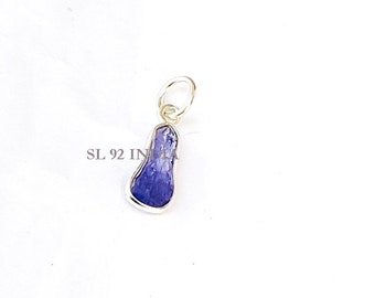 Raw Kyanite Sterling Silver Charm: Handmade Gemstone Pendant
