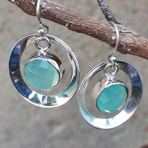 Aquamarine earring ,silver earring , solid 925 Sterling Silver Earrings ,natural Bridesmaid  Earrings ,Ancient Roman Art Large Aquamarine,