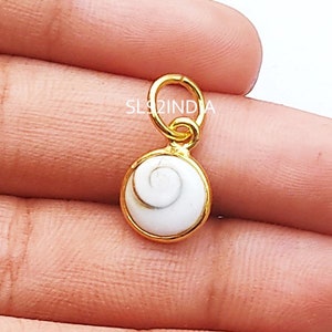 18K Yellow Gold Shiva Eye Charm Pendant: Natural Gemstone Necklace