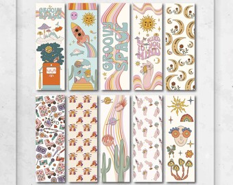 Printable Bookmark Set 5X15 cm | Digital Bookmark | Cute Bookmark | Book Lovers | Reading Accessories | Set of 10 Bookmark | Book Club