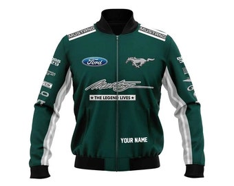 Personalized Mustang Bomber Jacket 3D Racing Style F1, Custom Mustang 3D Hoodie Shirt
