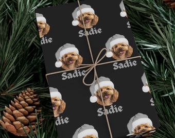 Custom Gothic Pet Wrapping Paper, Your Own Pet Photo Personalized, Dog Christmas Wrapping Paper, Cat Gift Wrapping, Pet Gift Wrapping Paper