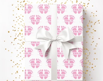 Personalized Baby Shower Wrapping Paper, Personalized Baby Wrapping Paper, Baby Gift Wrap, Baby Birthday Paper