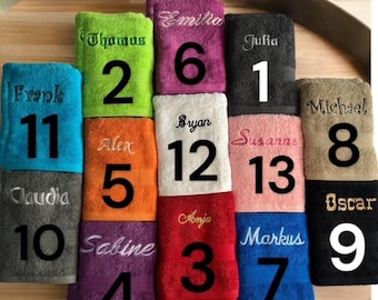 Handtuch mit Namen Bestickt-Wunschtext Personalisiertes Gäste+Handtuch Duschtuch Badetuch Saunahandtuch.Günstiger Personalisierte Geschenke