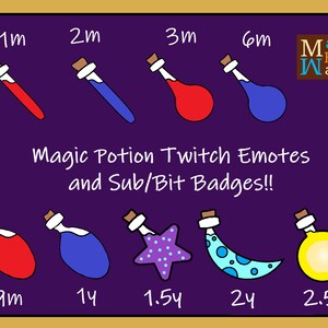 Magic Potion Twitch Sub/Bit Badges AND Emotes