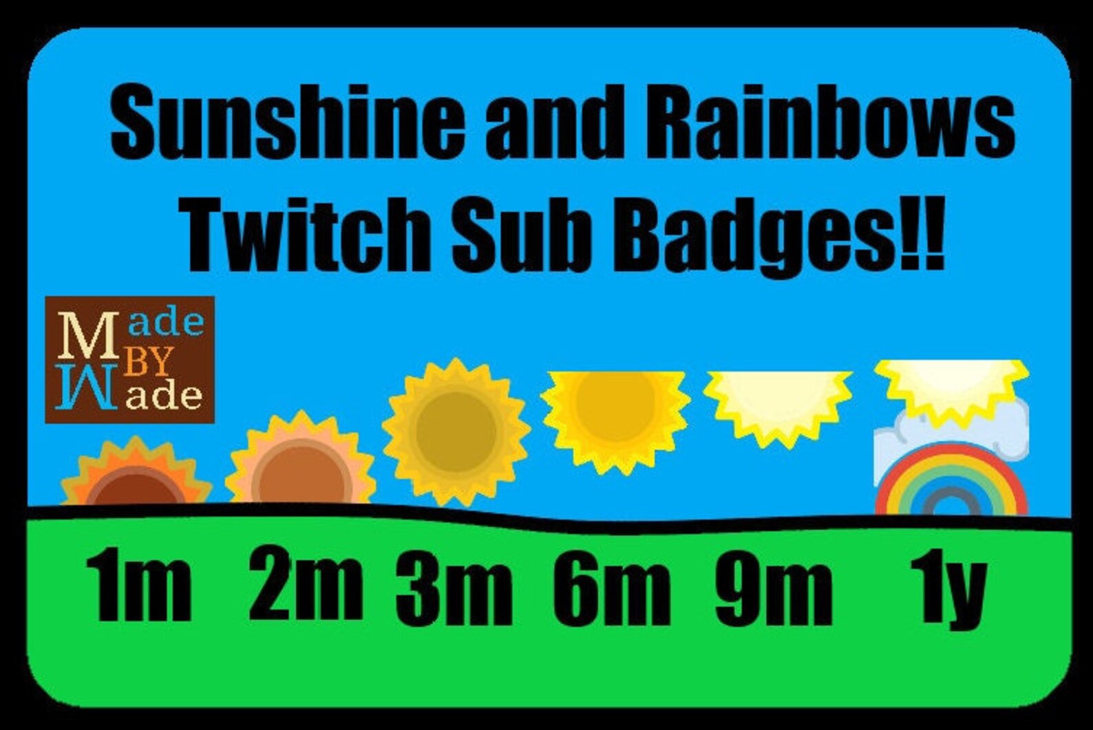 Sunshine and Rainbows Twitch Sub Badges - Etsy