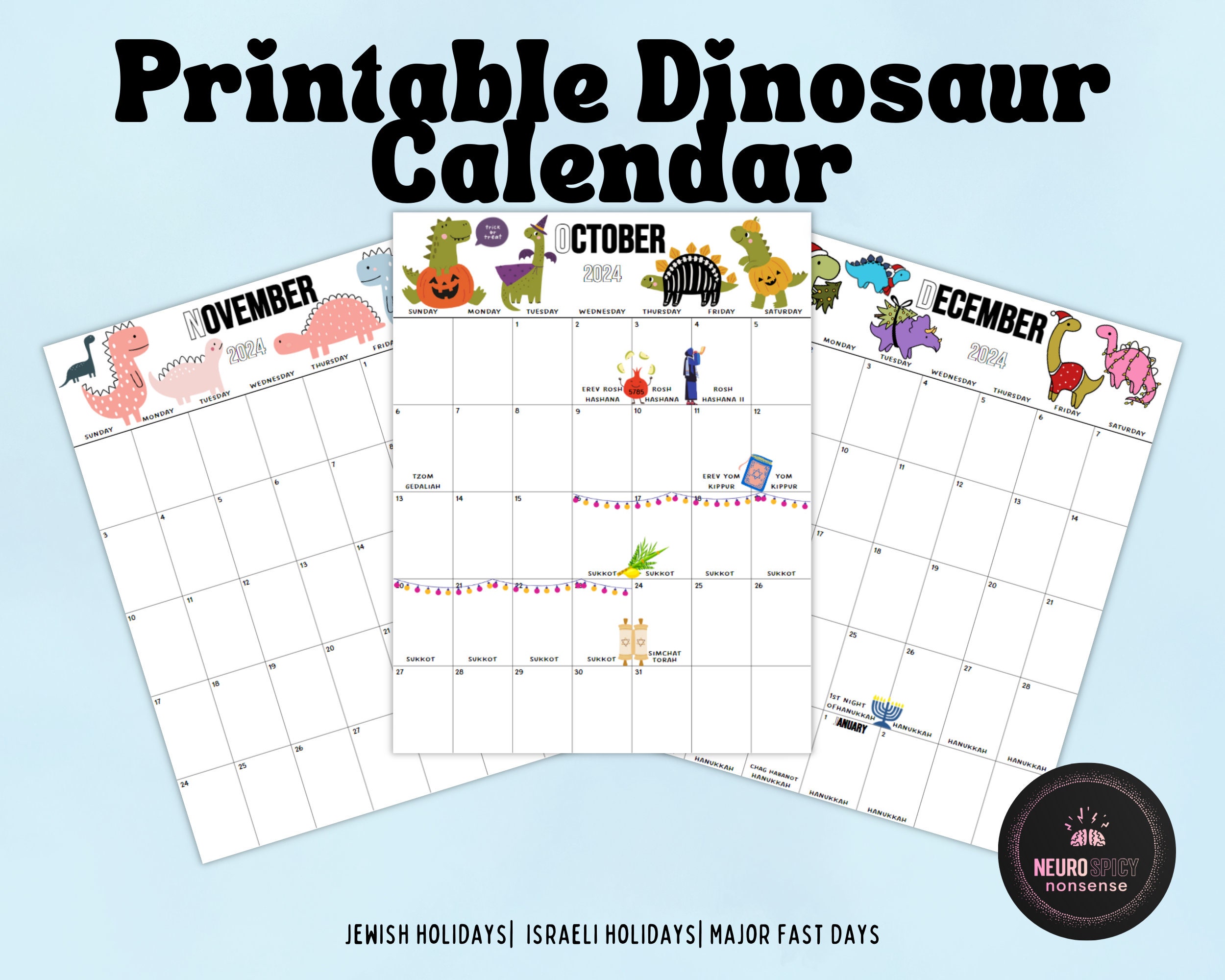Dinosaur Calendar Printable 2024 Calendar Cute Dinosaur Calendar