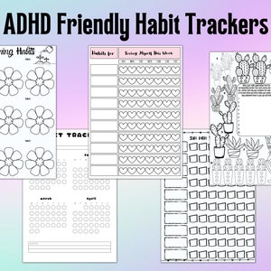 ADHD Habit Tracker Bundle | Printable Habit Trackers | 50+ Page Bundle | ADHD Habit Tracker Printable | ADHD Habit Printable | Habit Tracker