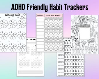 ADHD Habit Tracker Bundle | Druckbare Habit-Tracker | 50+ Seiten-Bundle | ADHS Habit Tracker Printable | ADHD Gewohnheit Printable | Habit Tracker