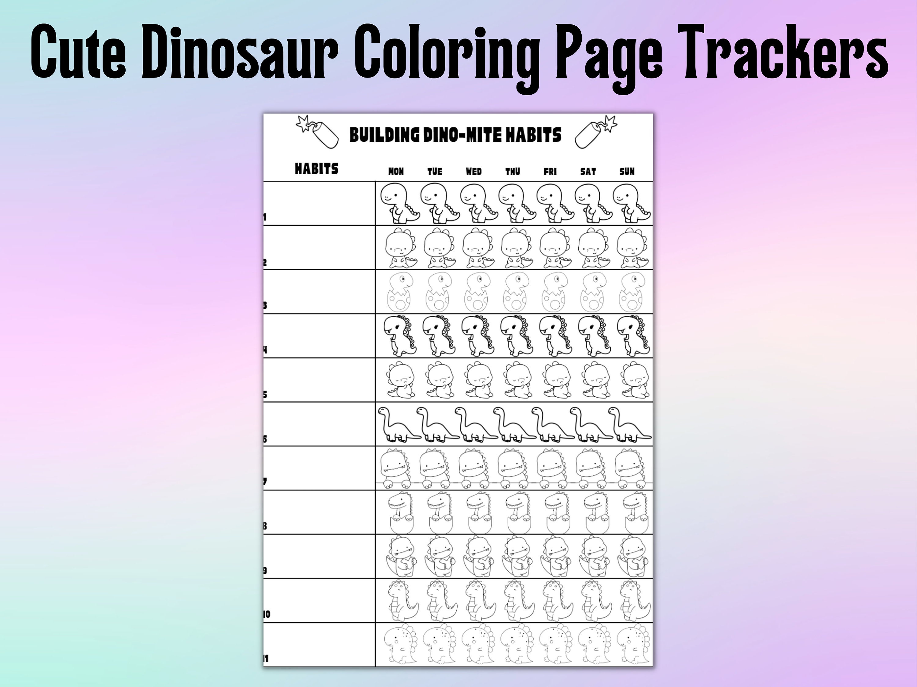 ADHD Habit Tracker Bundle Printable Habit Trackers 50+ Page Bundle