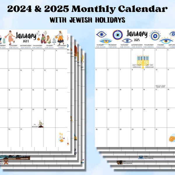 Jewish Holidays 2025 2025 Calendar Etsy
