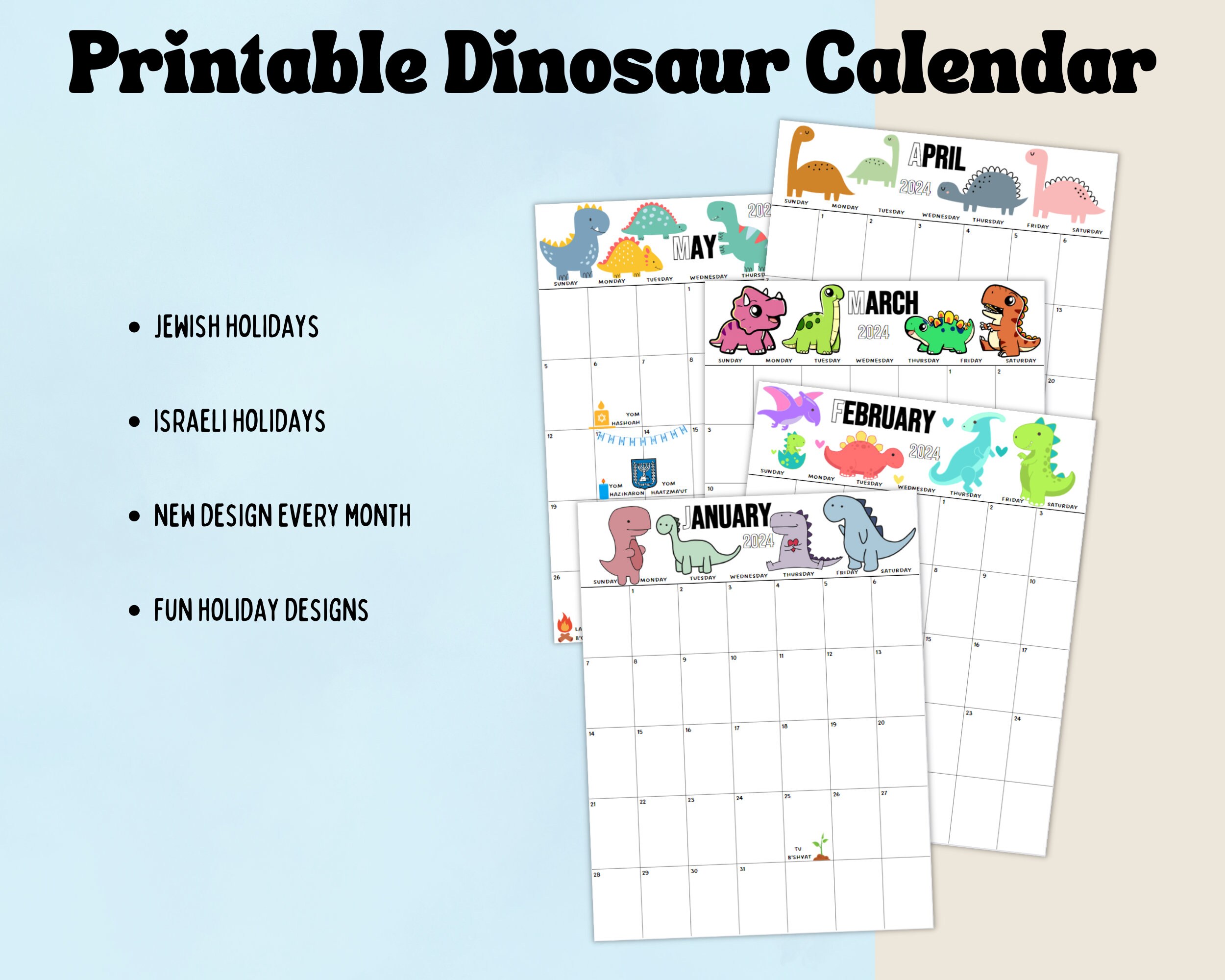 Dinosaur Calendar Printable 2024 Calendar Cute Dinosaur Calendar