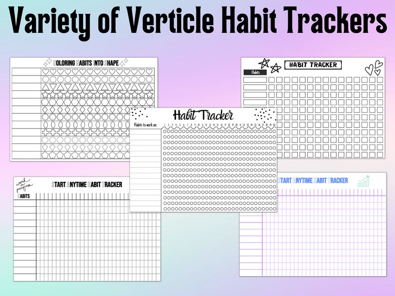 ADHD Habit Tracker Bundle Printable Habit Trackers 50 Page Bundle ADHD ADHD Habit Tracker Bundle Printable Habit Trackers 50 Page Bundle ADHD