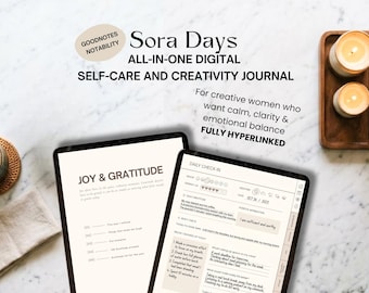 Self Care Digital Planner | Minimalist Mental Health & Wellness Planner | Japanese Aesthetic Journal for GoodNotes
