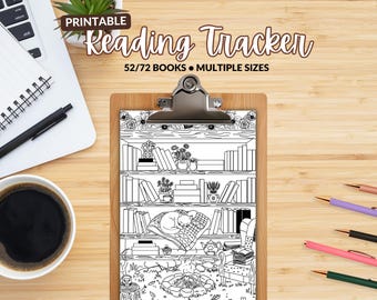 Cottagecore-boekenplank-leestracker pdf | Aesthetic Uitdagingslogboek boeken 50 72 en 100 | Coquette-bibliotheek afdrukbaar voor Bookstagram