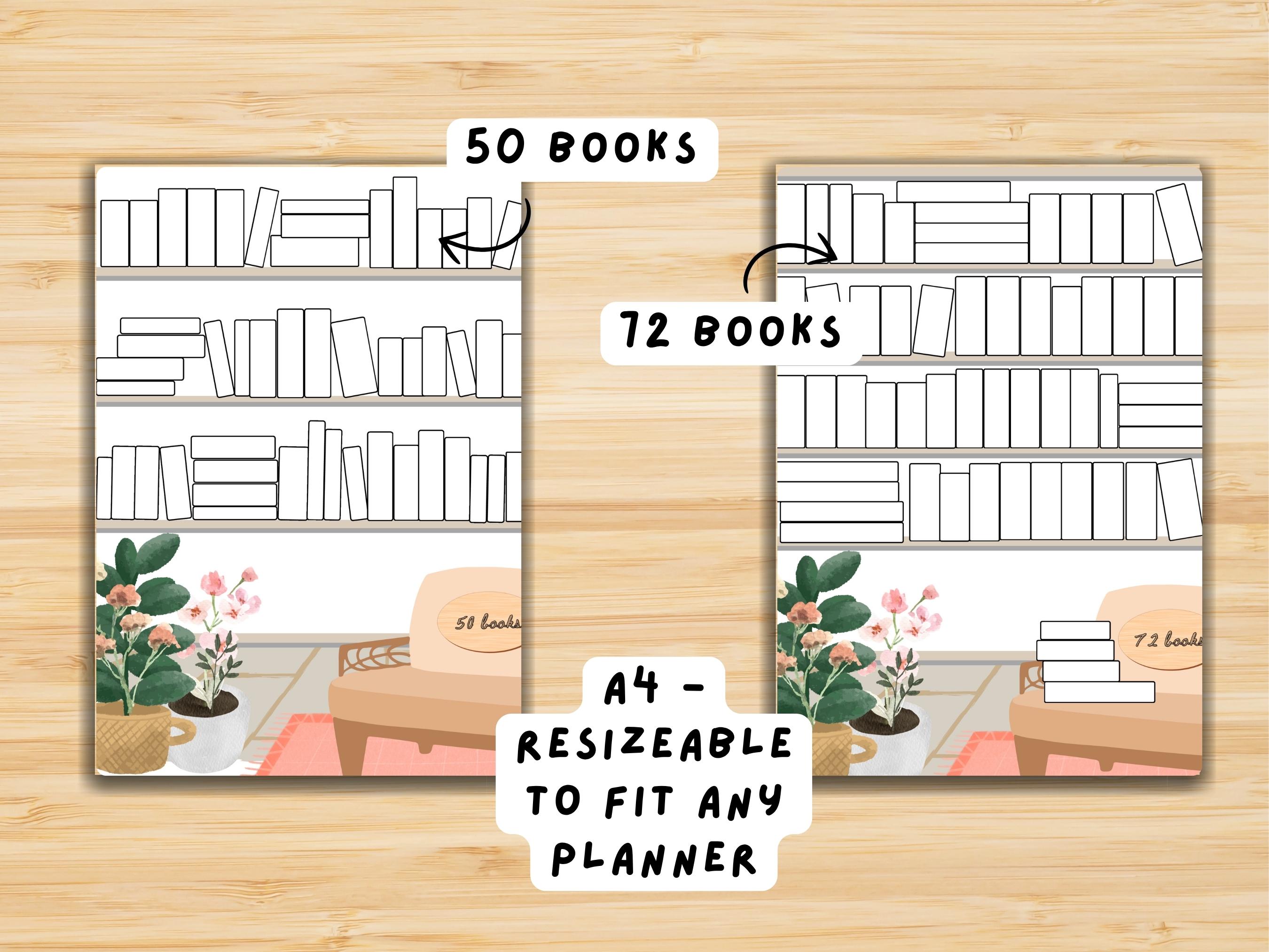 Reading Tracker Printable, Bookshelf Color in Book Log, Reading Journal ...