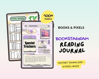Books & Pixels Bookstagram-contentplanner | Digitaal leesdagboek voor makers van BookTok | Hyperlinked ARC Tracker-beoordelingslogboek voor iPad