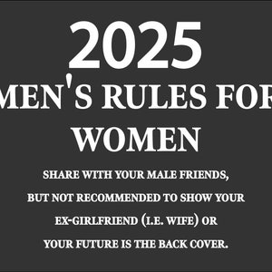 2025 Men's Rules for Women Calendar