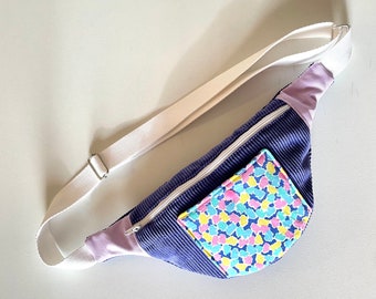 Purple velvet belt bag