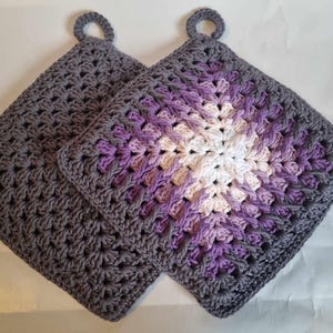 Set of 2 Cotton Potholders | Double-Layer Trivets with Loops