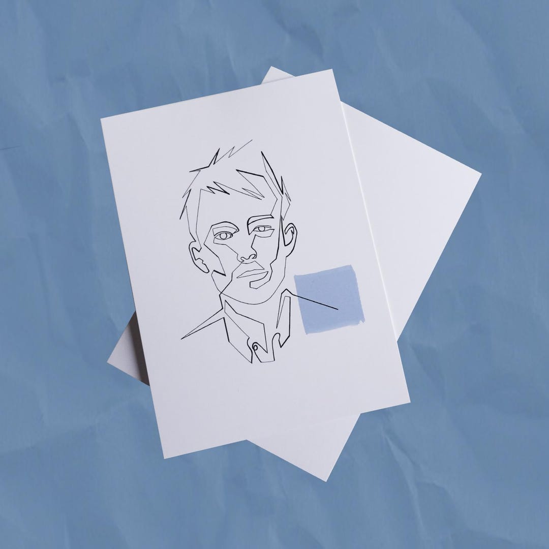 Thom Print Thom Yorke One Line Portrait | A6 Radiohead Print | Original Postcard ...