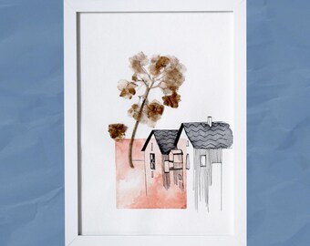 Torkade blommor inramade | Herbariumväggdekor | A4-teckning med collage
