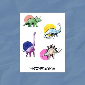 Kolorowe naklejki dinozaury | Arkusz 4 naklejek | Stegosaurus Triceratops Diplodocus