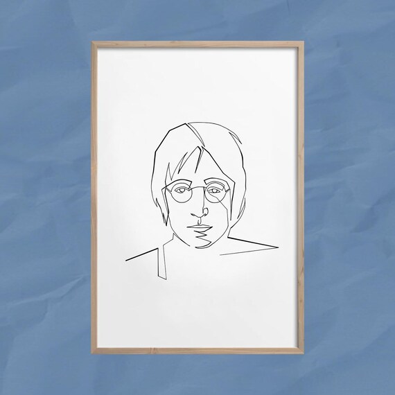 John Lennon One Line Digital Portrait | Minimalist Music Poster - Etsy