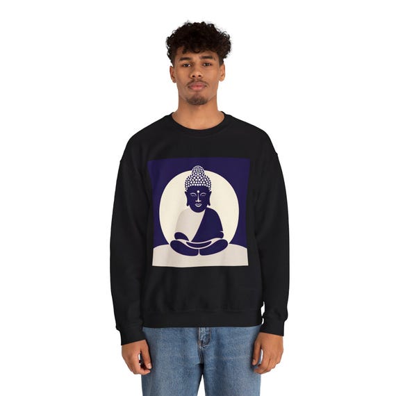 Buddha Two Tone Sweatshirt Zen Clothing for Meditation Unisex Pullover Spiritual Apparel Retro Style Vibe Jumper Casual Chilling Shirt Etsy UK