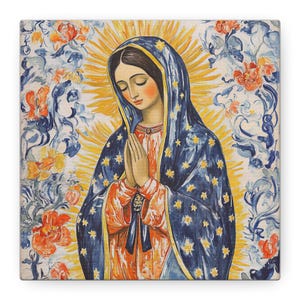 Virgin of Guadalupe Canvas Print: Celestial Religious Wall Art