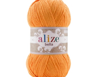Hilo de algodón Alize Bella: Hilo vegano ligero para crochet y tejido