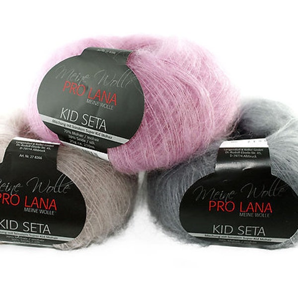 Kid Seta Pro Lana Yarn - Extra Thin and Soft Mohair and Silk Blend - Luxury Lightweight Yarn for Delicate Knitting Projects - all colors