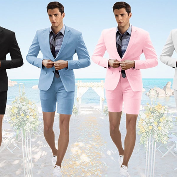 Mens Summer Suit Shorts Etsy