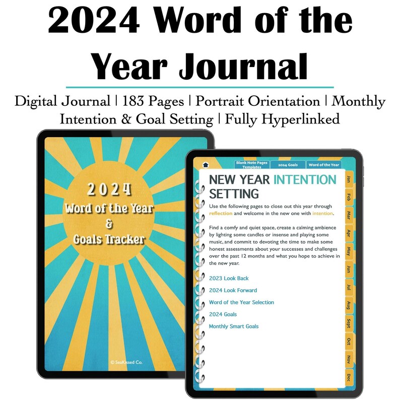 2024 Word of the Year Journal for Intention Setting and Goal Etsy