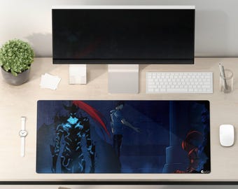 Solo Leveling Anime XXL Gaming Desk Mat – 36x16 Inch Extended Keyboard Pad, Anti-Slip Base