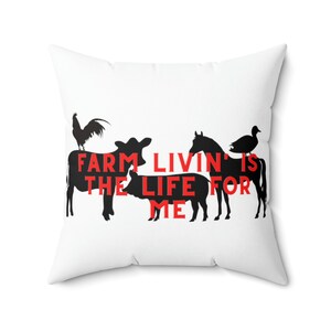 Farm Livin&#39; Accent Pillow White