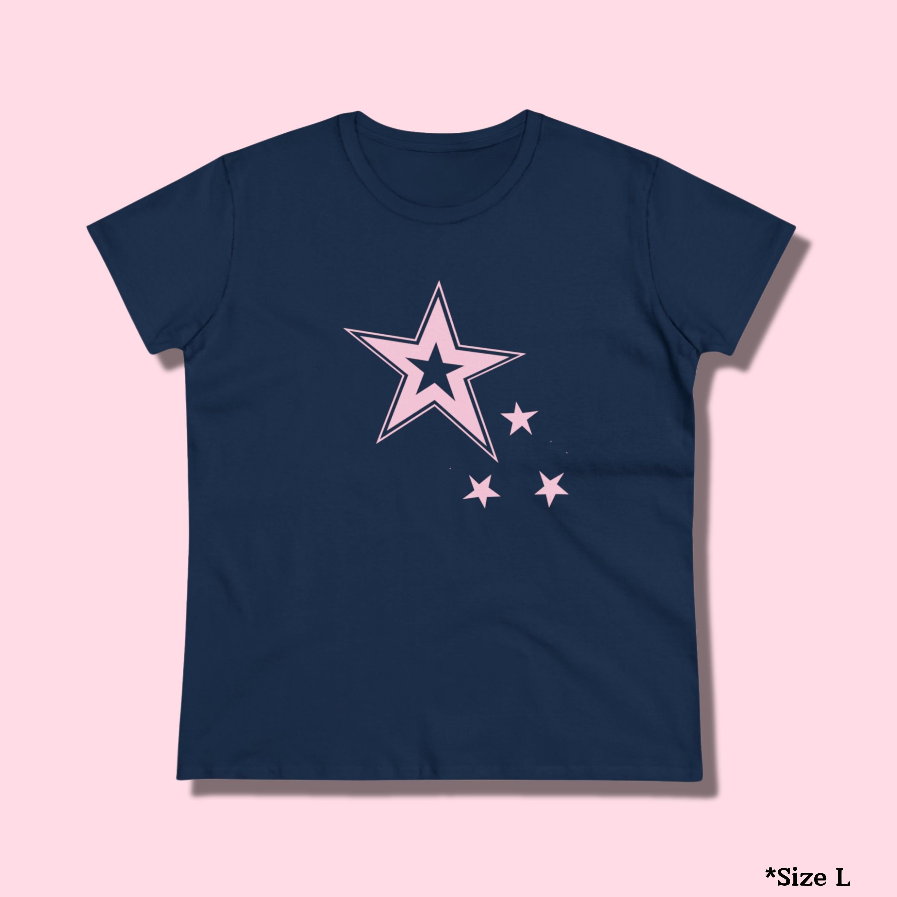 Maglietta Kawaii Y2K Con Stelle E Cuccioli – Top Maniche Corte Ragazza – Colori Caramella