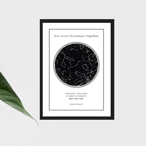 Night Stars Chart, Personalised Gift, Christmas Gift, Our Special Night Gift, Star Map Poster, Anniversary Gift, Constellation Print
