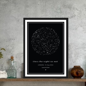 Stampa mappa stellare personalizzata, regalo personalizzato per partner lui lei, notte in cui ci siamo sposati, regalo di Natale, poster mappa stellare, regalo per anniversario di matrimonio