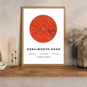 Kenilworth Road Stadium Poster (Digital File Download), Luton Town FC Location Gift, Kenilworth Road Map, Christmas Gift, The Hatters Fans