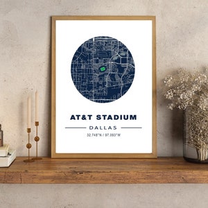 Impression personnalisée de carte de stade de football, n’importe quelle affiche de stade, n’importe quelle carte d’équipe, impression de carte personnalisée, affiche de football, cadeau personnalisé