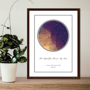 Regalo per la mamma, Le stelle la notte in cui sei diventata mia mamma, Regalo per la festa della mamma, Regalo personalizzato per la mamma, Regalo di compleanno della mamma, Stampa stella senza cornice